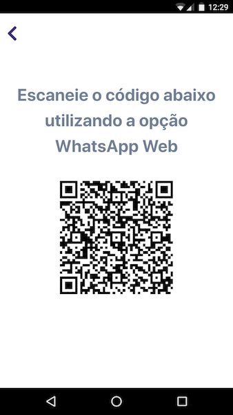 QRCODE para ser escaneado pelo o Whatsapp Web do celular alvo