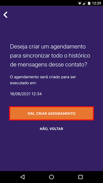 Confirmando o agendamento