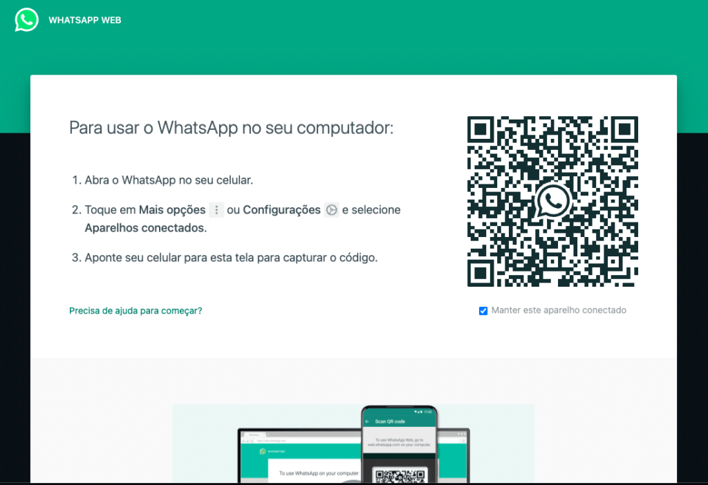 Página de Acesso do Whatsapp Web