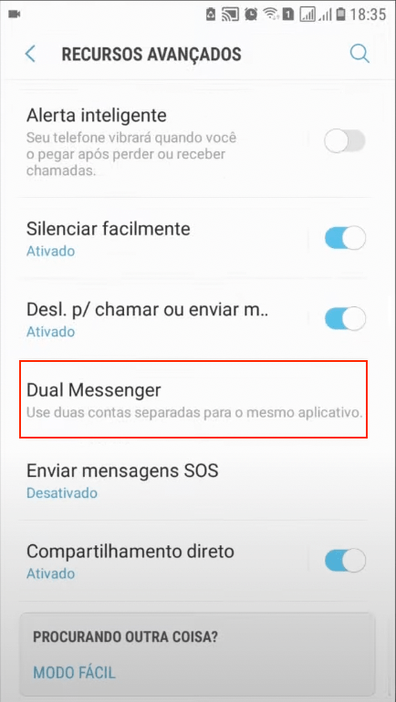 Acessando o Dual Messenger