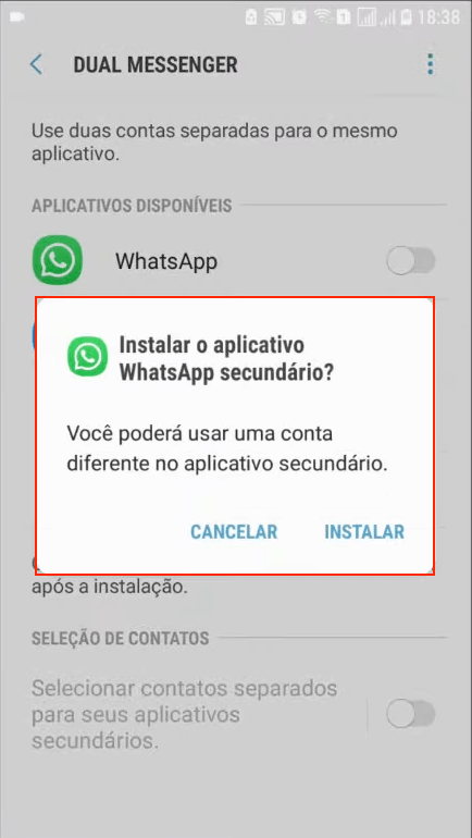 Instalado Novo Whatsapp Clonado