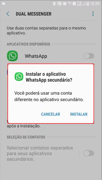 Instalando o whatsapp clonado