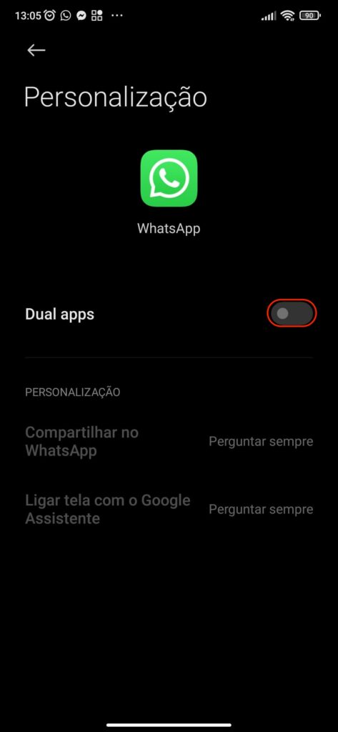 Clonando o aplicativo do whatsapp