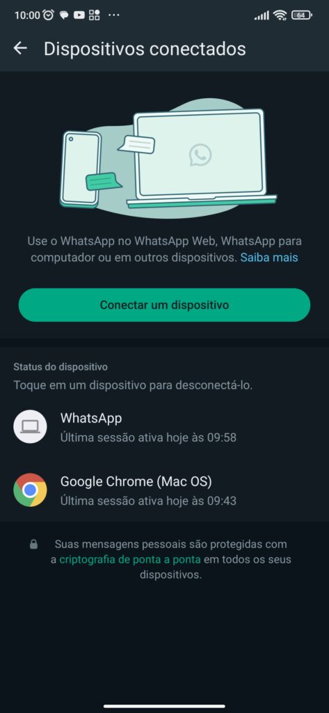 Conexões do Whatsapp Web.