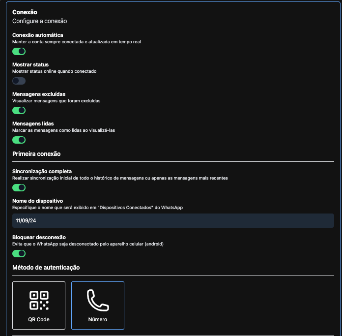 Opções que o Sistema Oferece