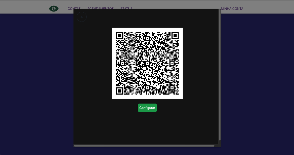 QR CODE Exibido para conexão