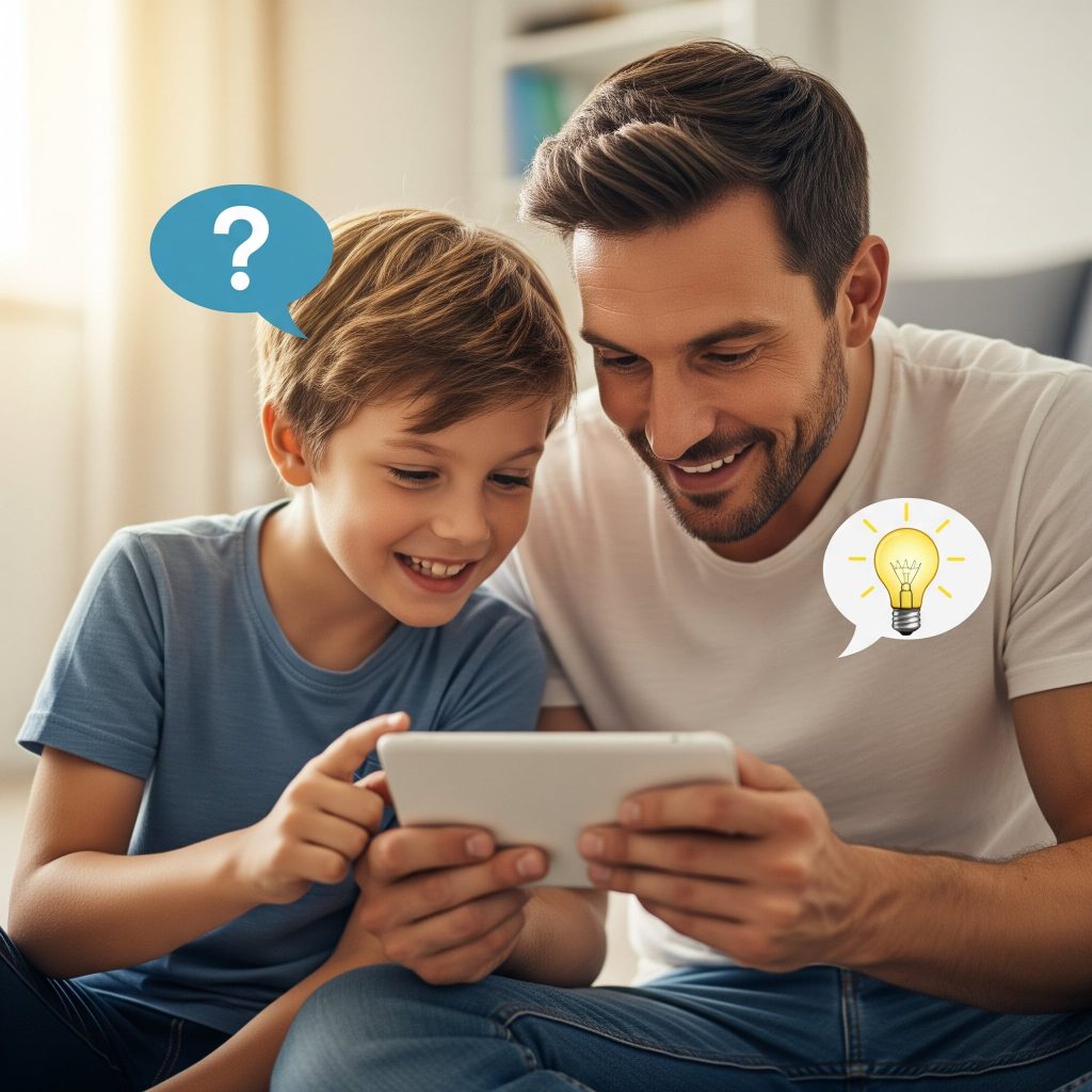 Pai e Filho em Uma Conversa Sobre Monitoramento